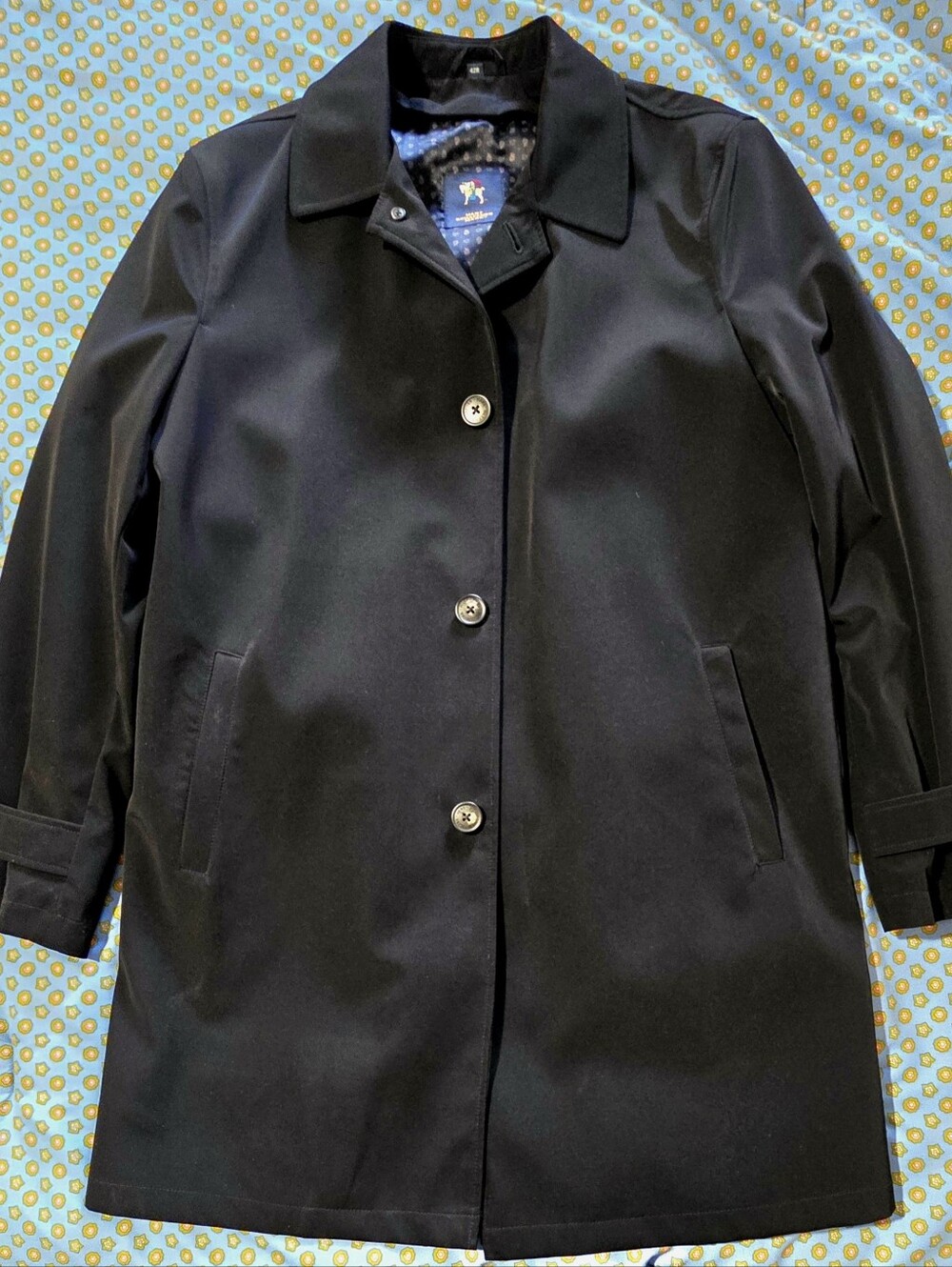 Hart Schaffner Marx Black Water Resisistant Trench Coat - Classic Back Seam